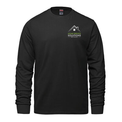 Black HHS long sleeve tee with printed left chest logo
